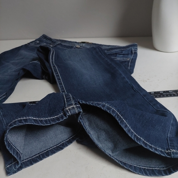 Iron Horse Blue Jeans Denim Pants Embellish Rhinestone Boot Flare Wide Size 12 - Picture 10 of 15